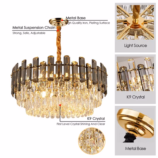 Lampe en verre de Villa d'hôtel de luxe moderne pendentif lumières lustre de plafond